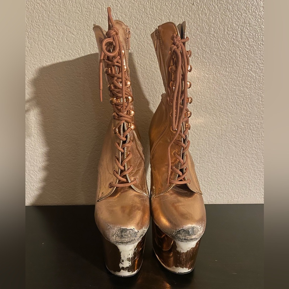 Rose gold Pleaser pole dance heels 7” size 9